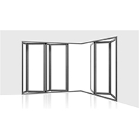 Centor - Integrated Cornerless Folding Door with Built-in Screens and Shades